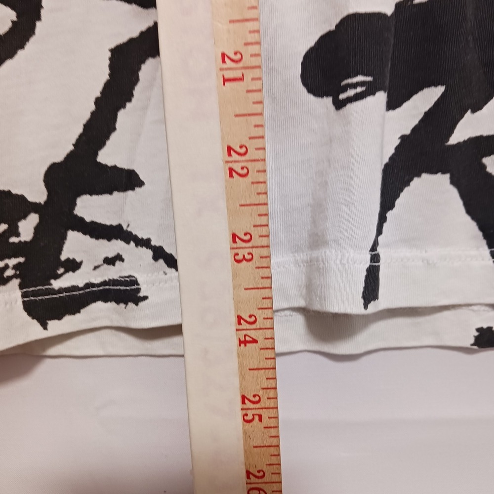 Zara Man White t-shirt with Black Graffiti Writing Sz S - Picture 6 of 9